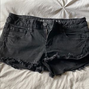 American Eagle super low shortie black shorts